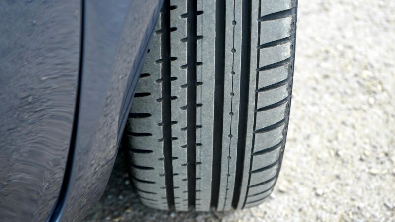 Car tyre close up showing maintenance and tyre cover
